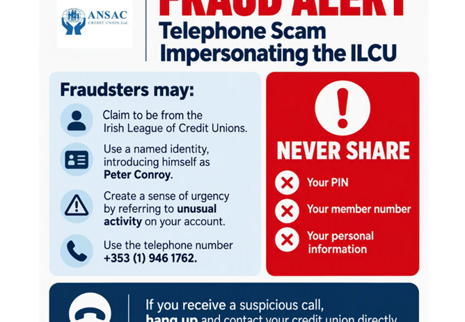 Fraud Alert: Telephone Scam Impersonating the Irish League of Credit Unions