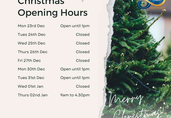 Our Christmas Opening Hours